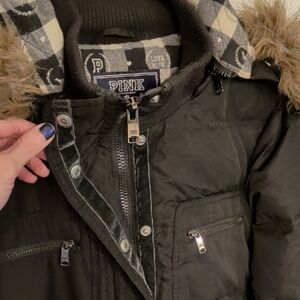 PINK Victoria's Secret Plaid Winter Jacket